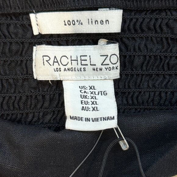 NWT* Rachel Zoe Linen Square Neck Crop Top in Black - Women's XL - Picture 6 of 8